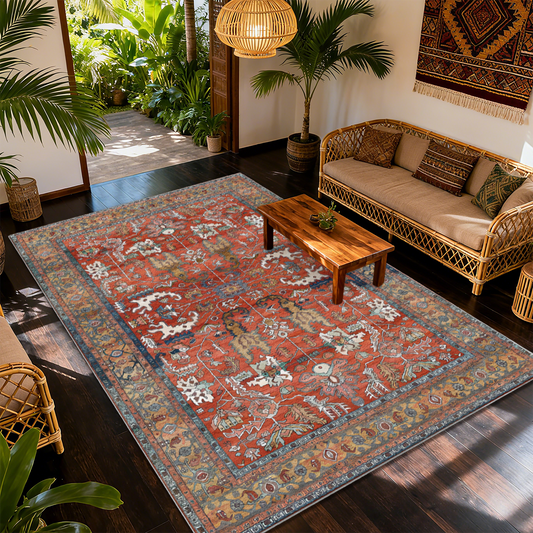 Neutral Soft Living Room Area Rug Anti Slip Washable Carpet