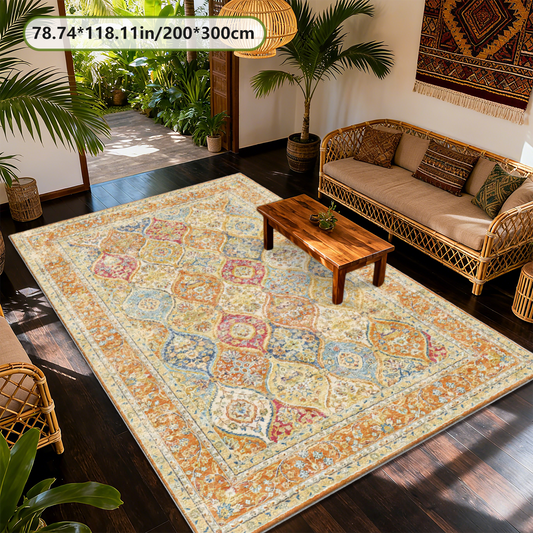 Lightweight Foldable Living Room Rug Portable Machine Washable Floor Carpet