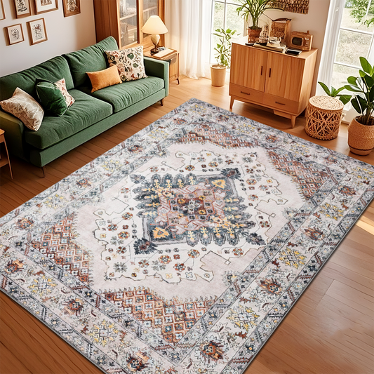 Reversible Living Room Rug Dual Sided Washable Family Floor Carpet