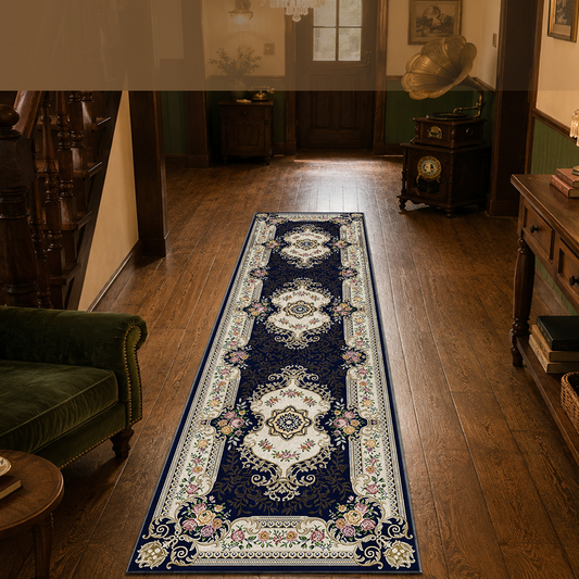 Chinese Imperial Style Runner Rug Non Shed Woven Hallway Decor Carpet