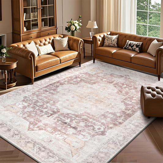 Farmhouse Living Room Rug Foldable Easy Storage Carpet