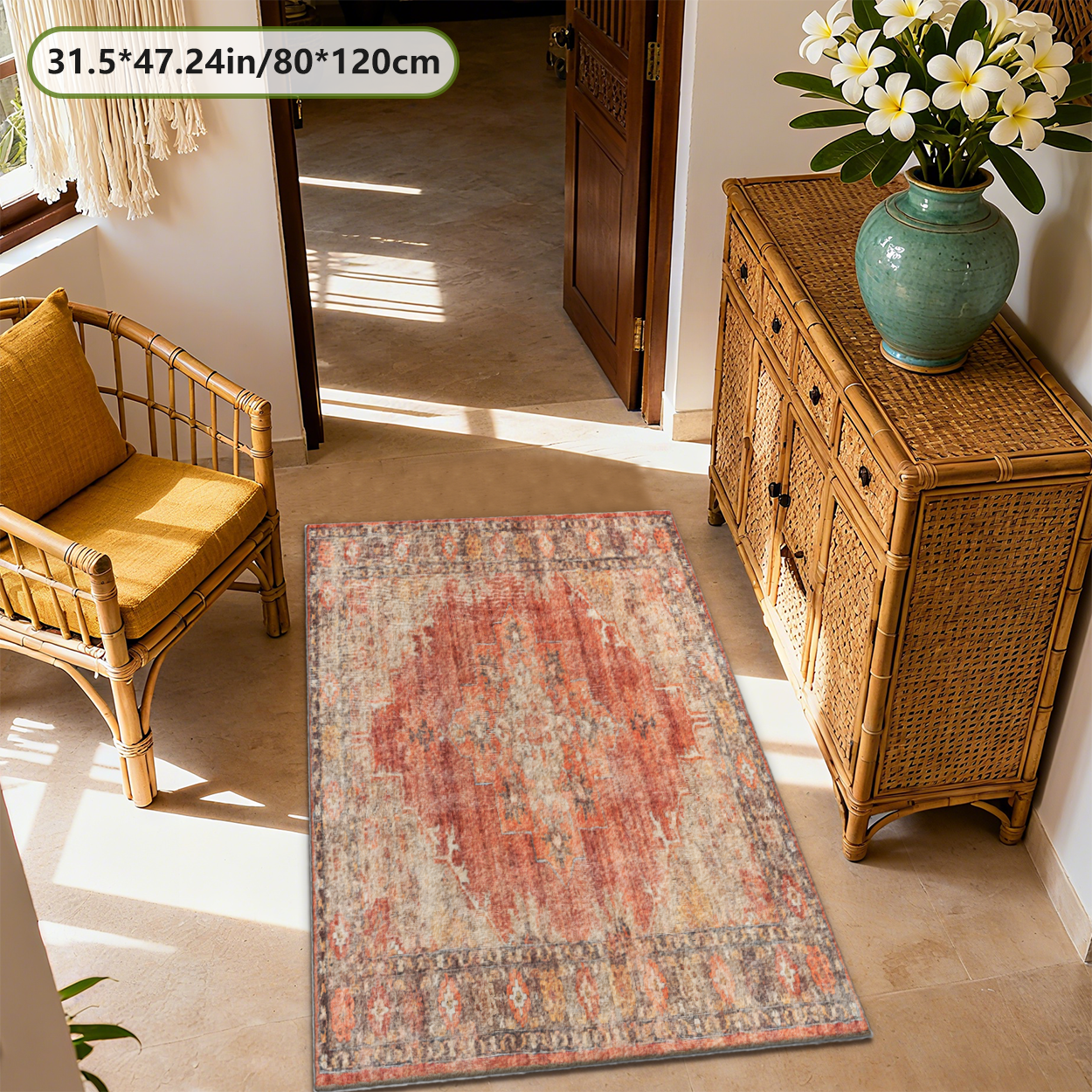 Abstract Modern Art Living Room Rug Color Block Non Shed Indoor Floor Carpet