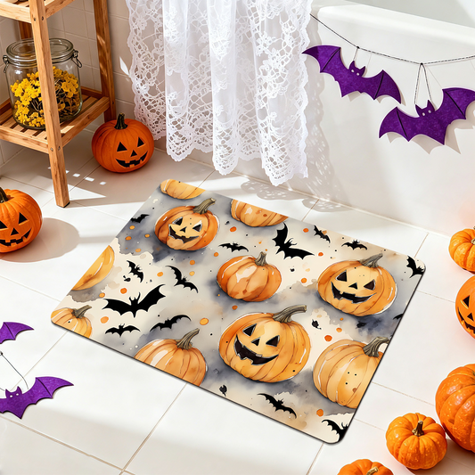 Halloween Pumpkin Design Absorbent Bath Rug