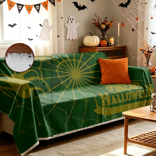 Custom Halloween Sofa Cover Personalized Spooky Design Couch Slipcover