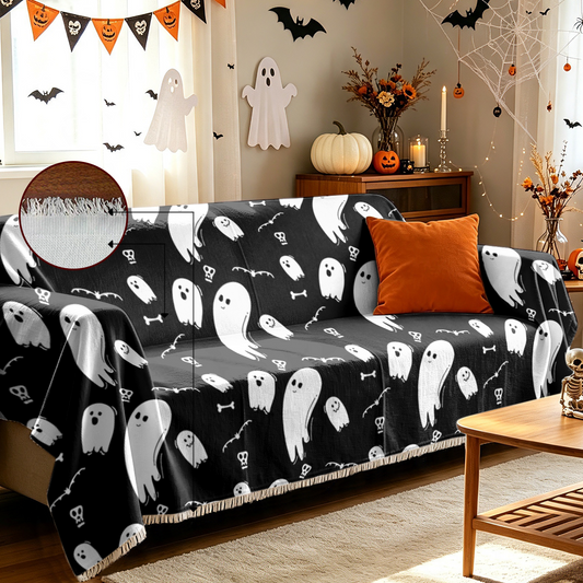 Halloween Ghost Sofa Cover Cute Spooky Ghost Boo Couch Slipcover Decor