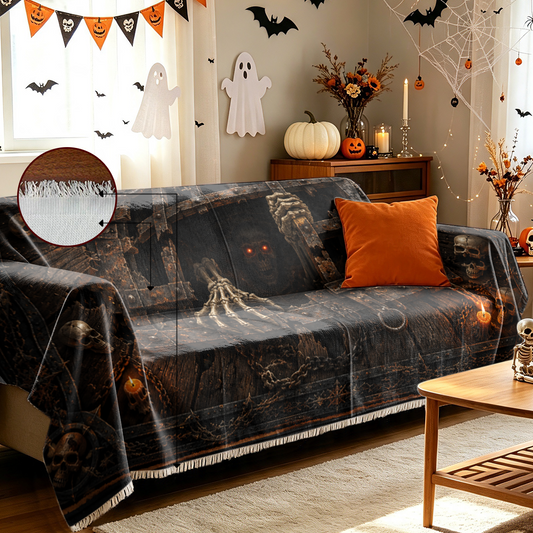 Scary Horror Halloween Sofa Cover Creepy Gore Zombie Couch Slipcover