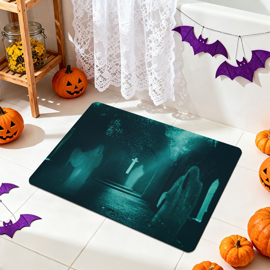 Ghost Pattern Halloween Absorbent Bathroom Rug
