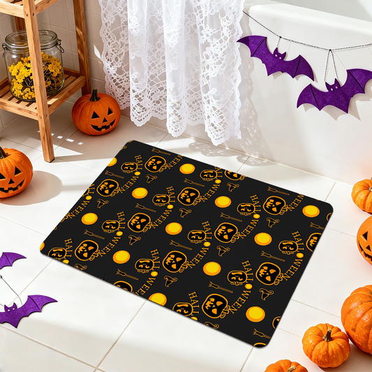 Fun Halloween Cartoon Bath Mat for Bathroom