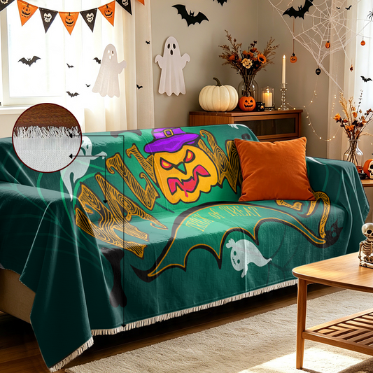 Vintage Poster Halloween Sofa Cover Retro Classic Horror Movie Couch Cover