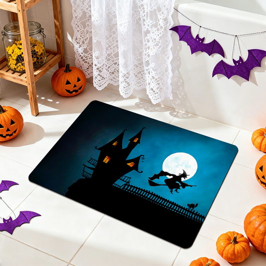 Creepy Witch Halloween Bathroom Rug Decor