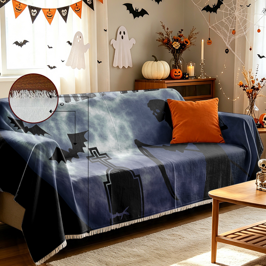 Halloween Bat Sofa Cover Flying Bats Night Sky Couch Slipcover Protector