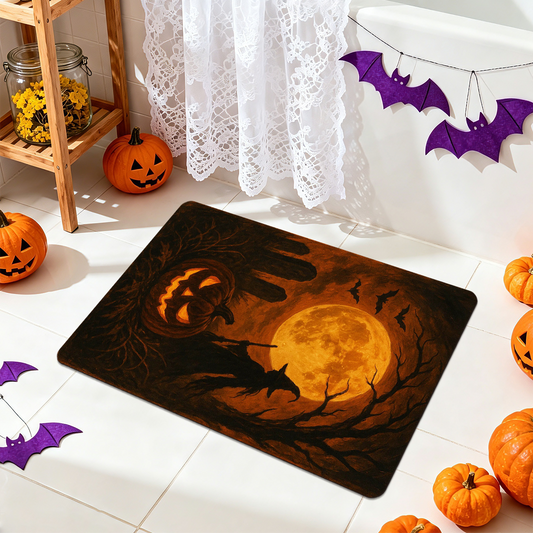 Halloween Ghost Pumpkin Combo Bathroom Floor Mat