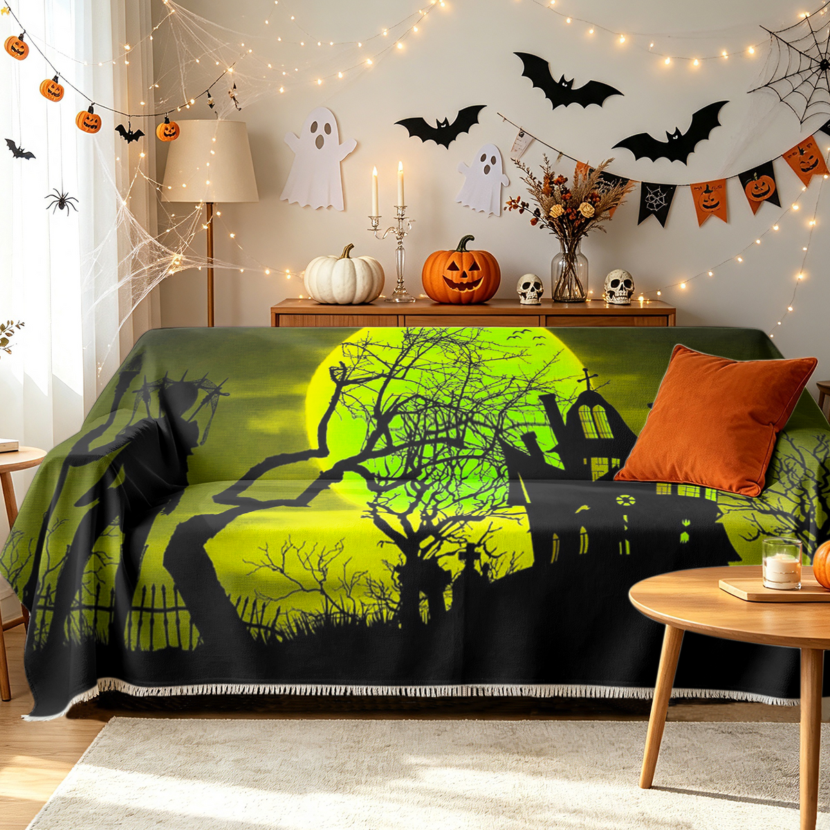 Witch Legs Boots Halloween Sofa Cover Funny Wicked Witch Feet Couch Cover