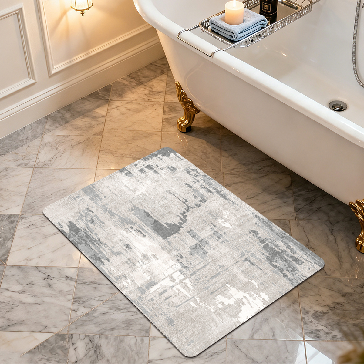 Cuttable DIY Bath Mat Custom Size Trimable Bathroom Floor Mat