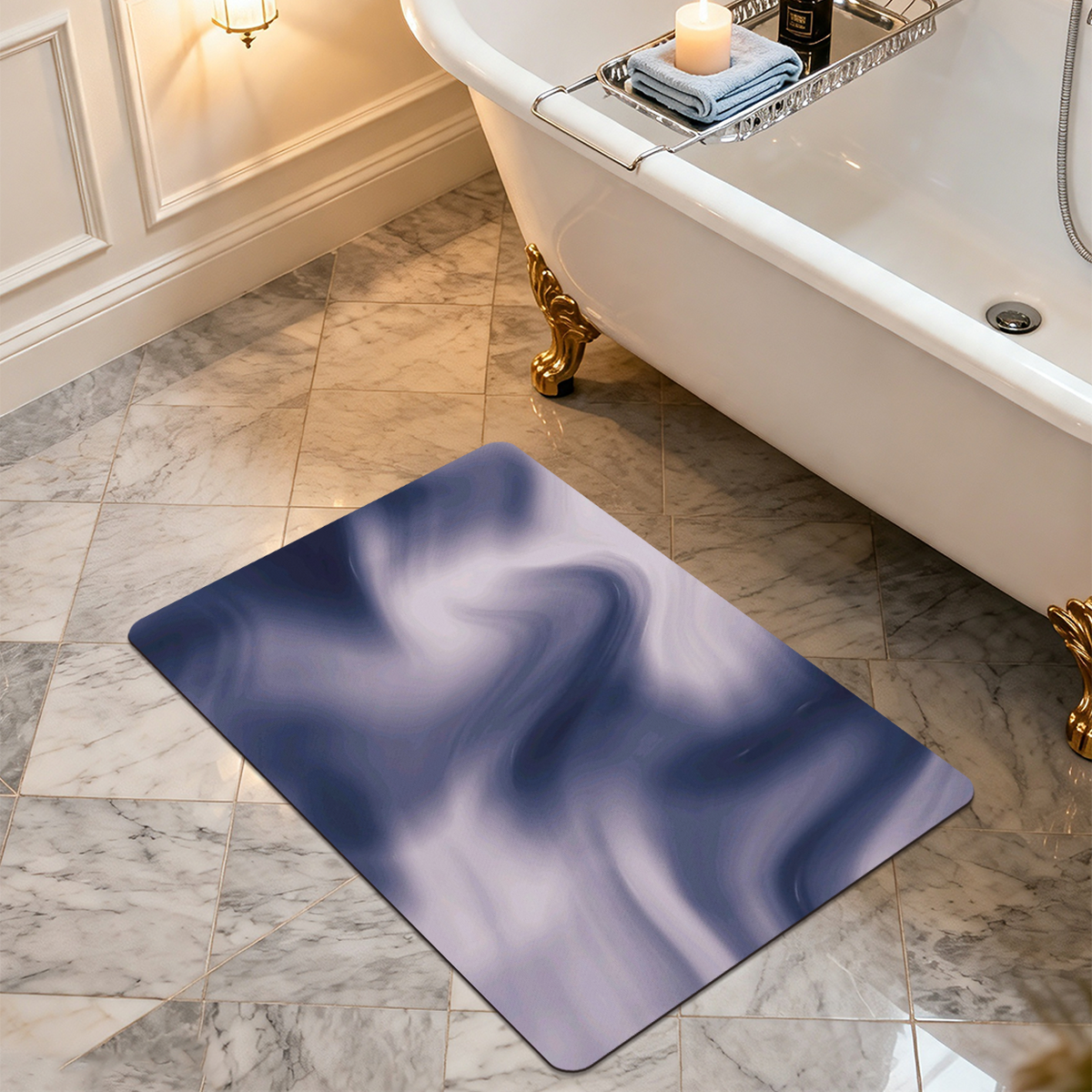 Polyester Bath Mat Durable Fade Resistant Easy Care Mat