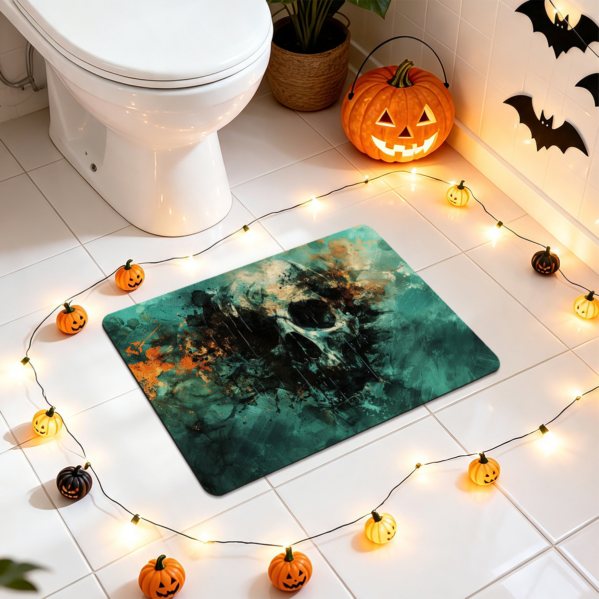 Halloween Bathroom Rug for Spooky Home Decor	Refresh your bathroom with this festive