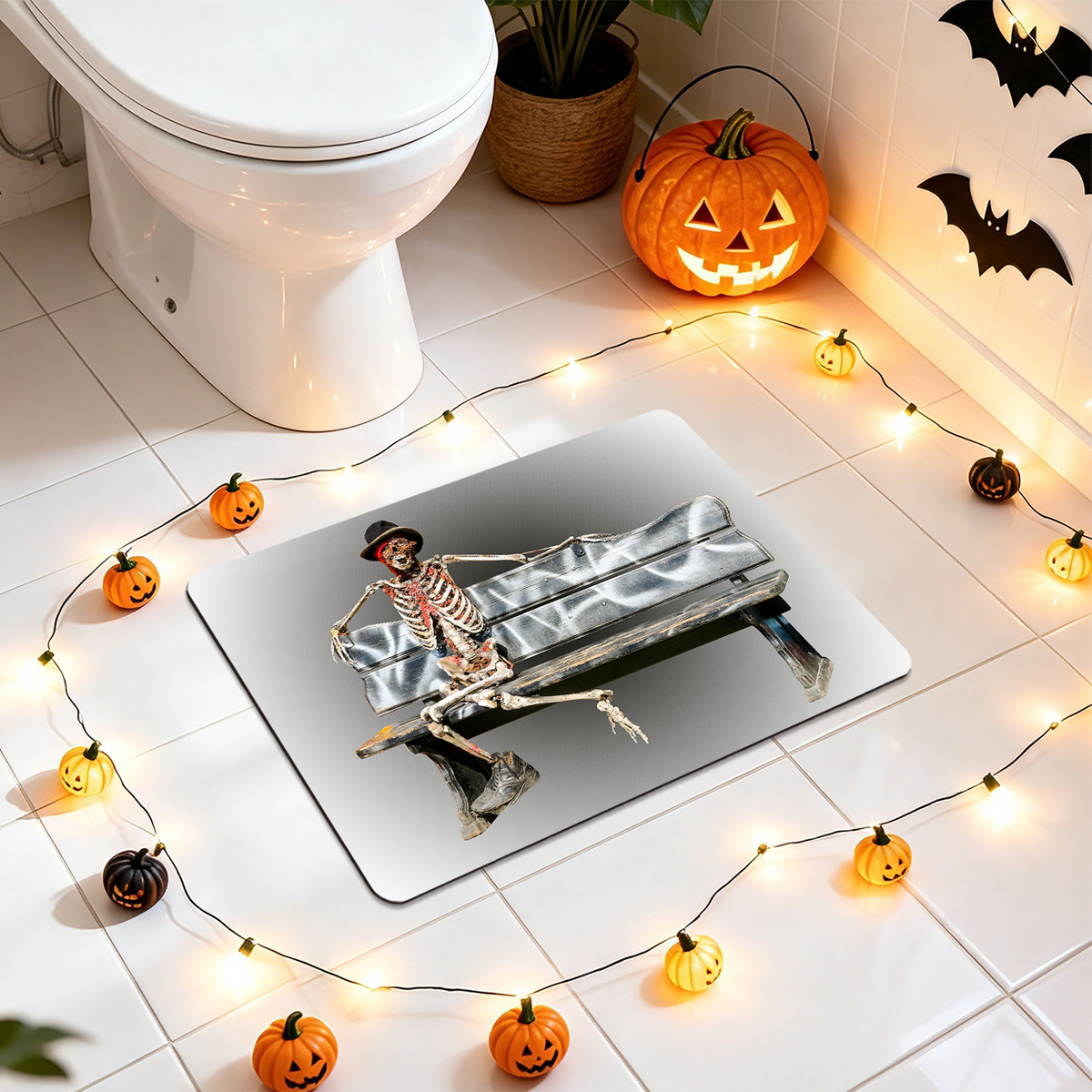 Vintage Halloween Style Absorbent Bath Mat