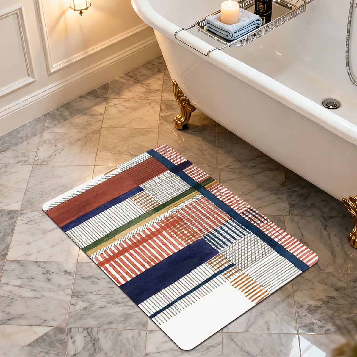 Super Absorbent Bath Mat Quick Dry Microfiber Bathroom Floor Mat