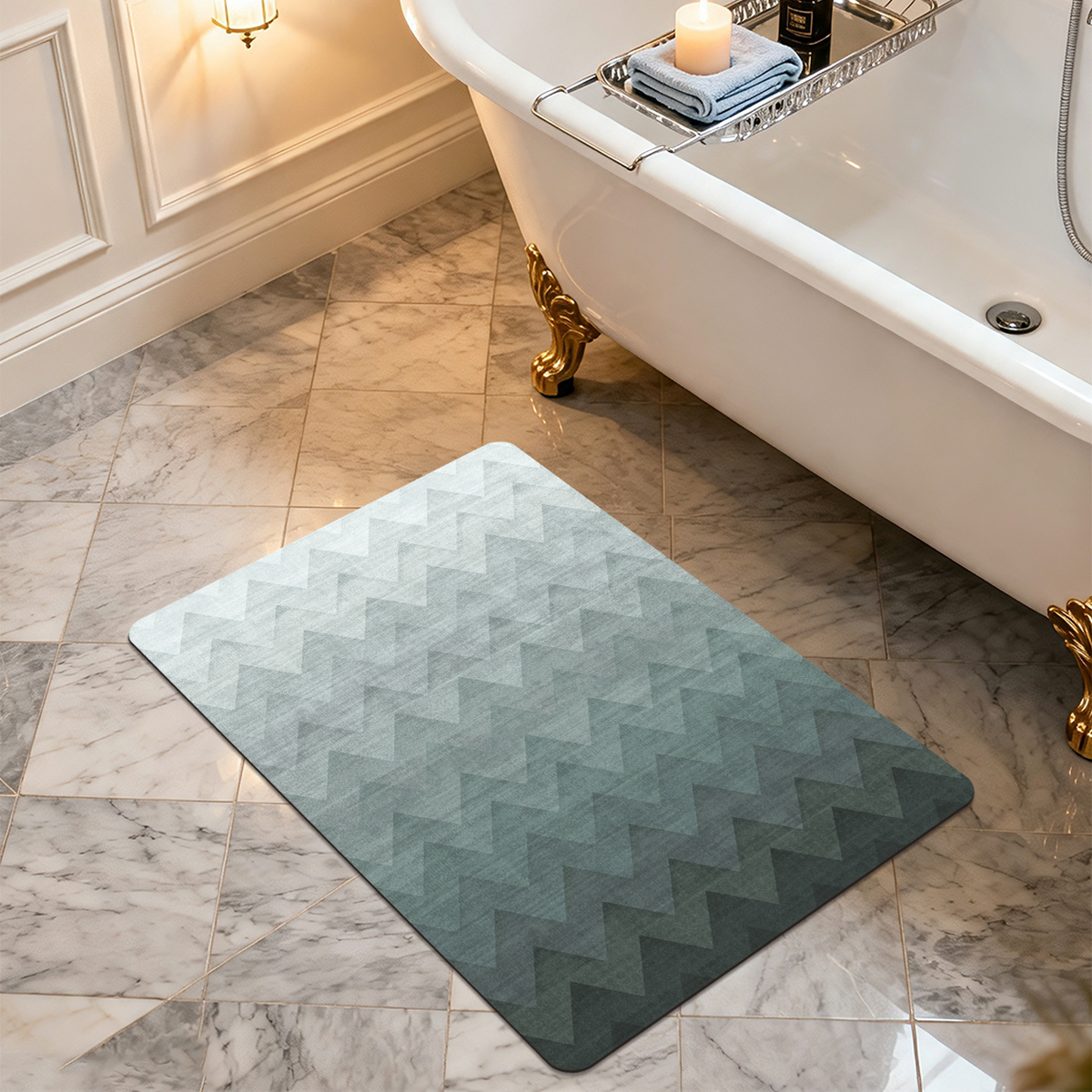 Non Slip Bath Mat Rubber Backing Grip Safety Bathroom Floor Mat