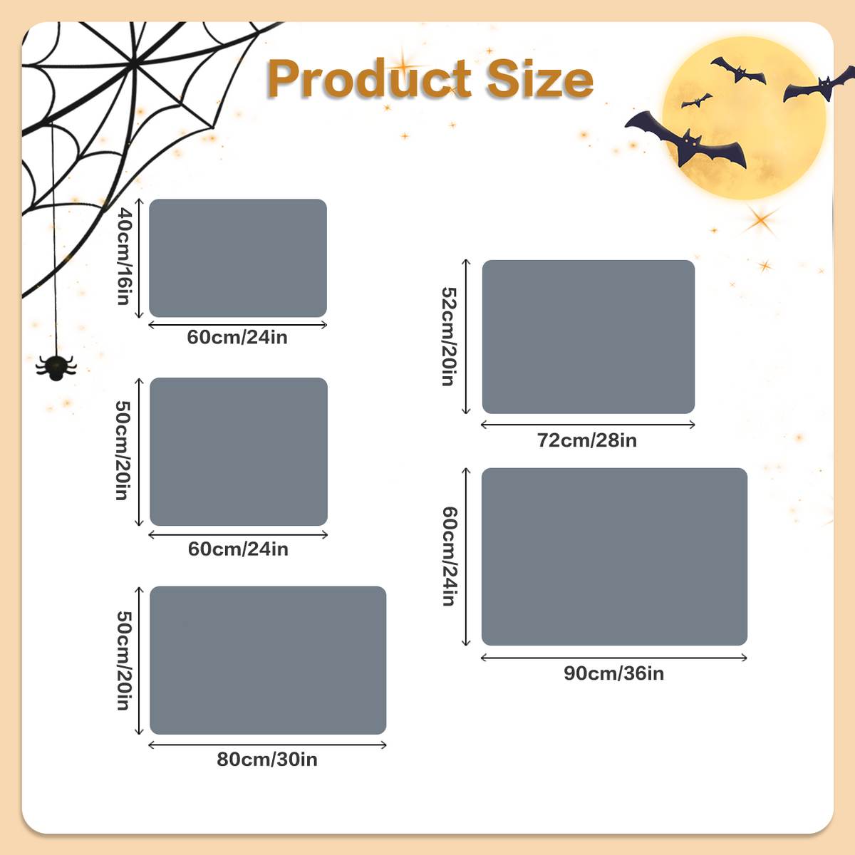 Halloween Bat Pattern Bath Mat for Seasonal Home