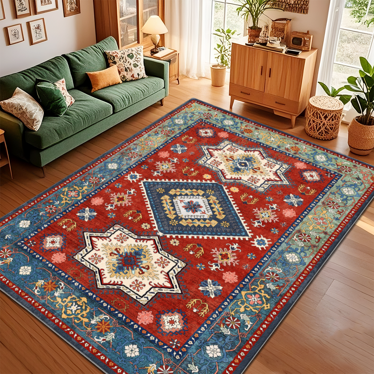 Persian Rug Stain Resistant Bedroom Carpet