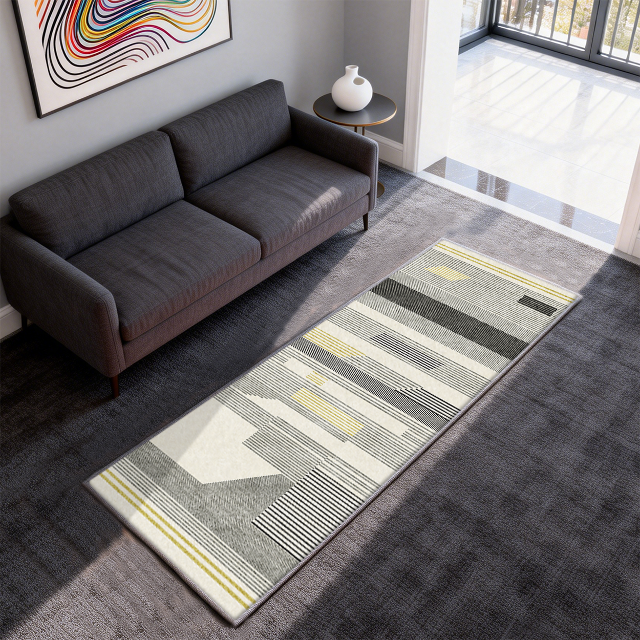 Non Slip Hallway Runner Rug Low Pile Entryway Carpet