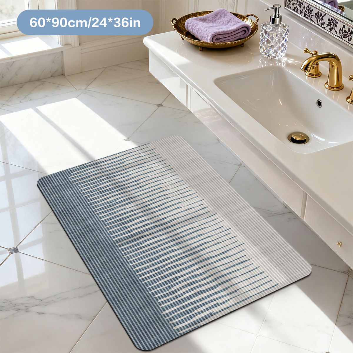 Washable Bath Mat Easy Clean Soft Bathroom Floor Mat