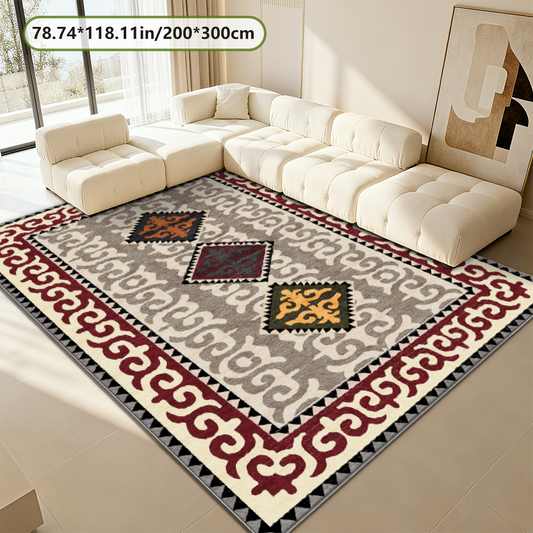 Mid Century Modern Geometric Living Room Rug Neutral Tone Indoor Carpet
