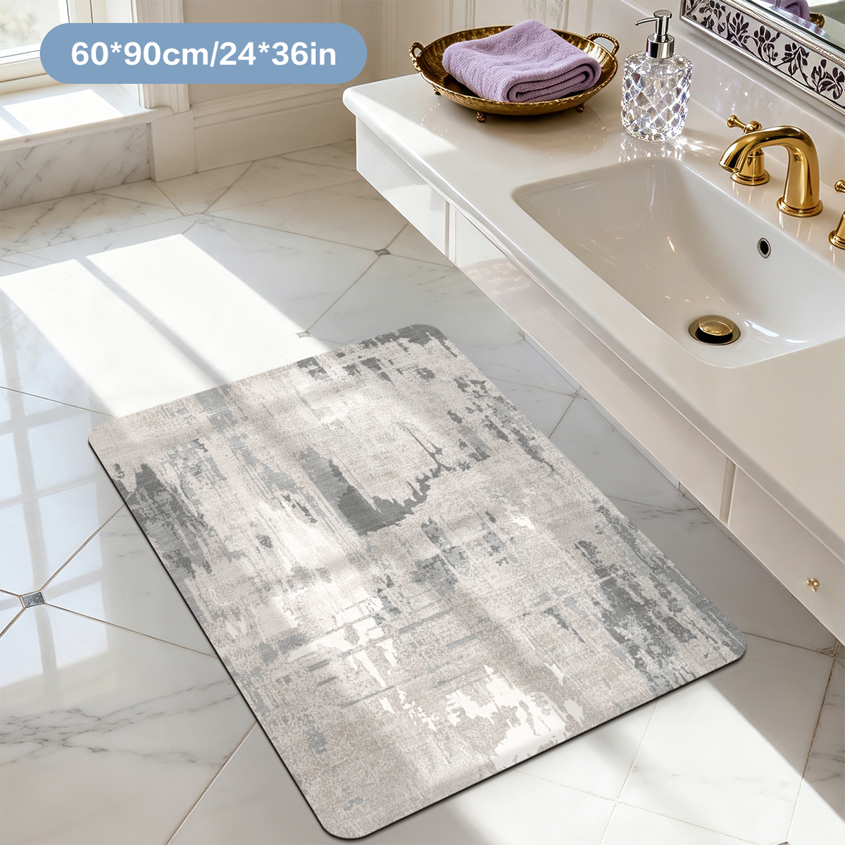 Cuttable DIY Bath Mat Custom Size Trimable Bathroom Floor Mat