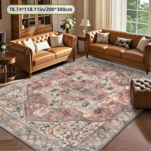 Kid & Pet Friendly Printed Living Room Rug Odor Free Non Toxic Carpet