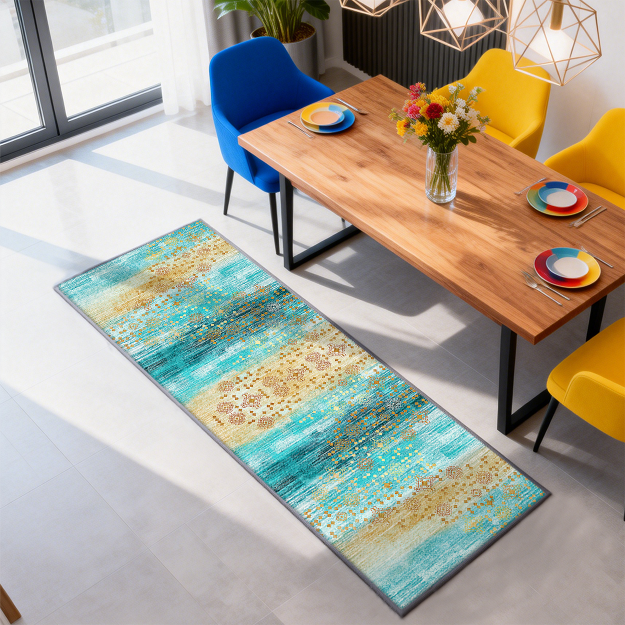 Pet Friendly Runner Rug Scratch Resistant Washable Hallway Carpet