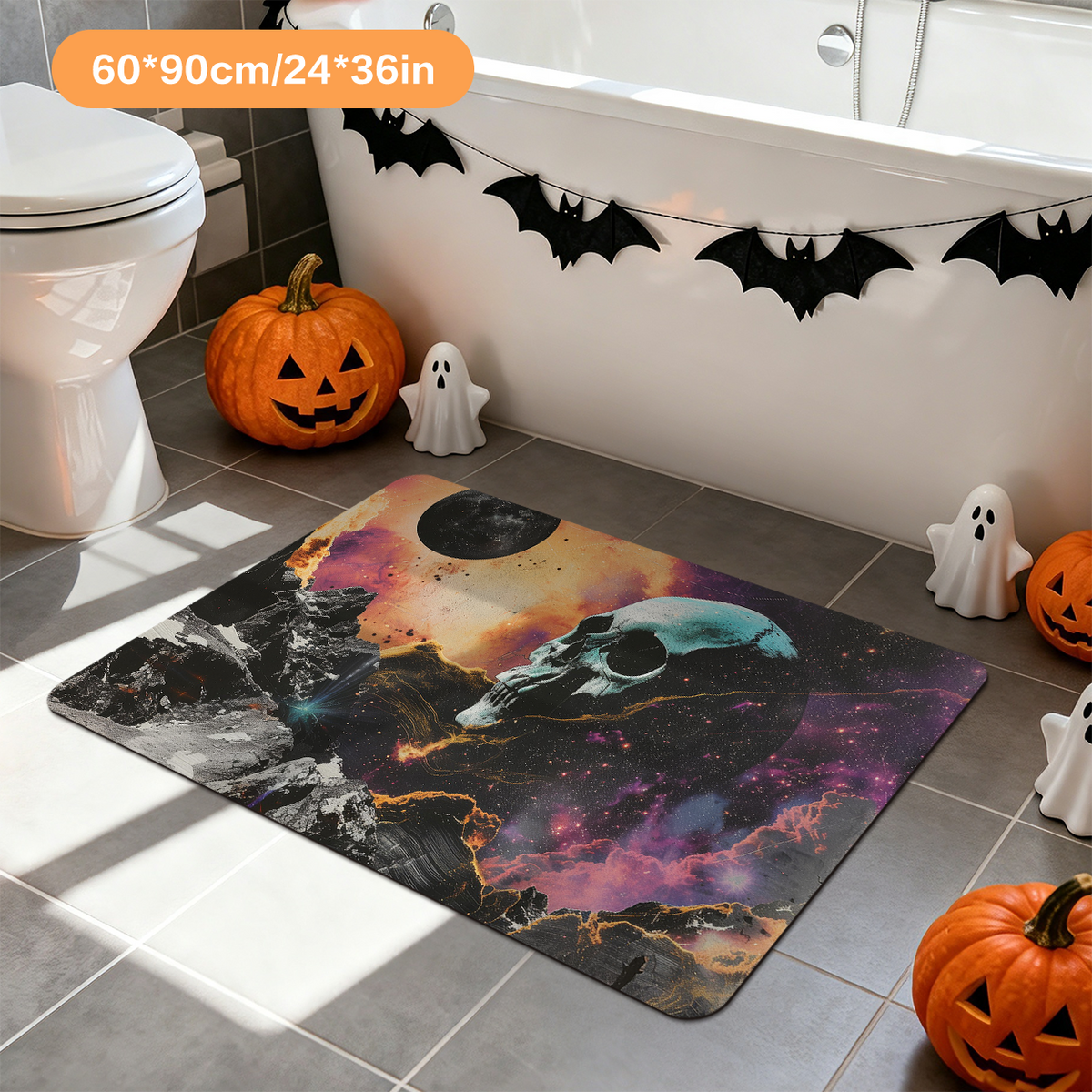 Spooky Halloween Bath Mat for Bathroom Floor
