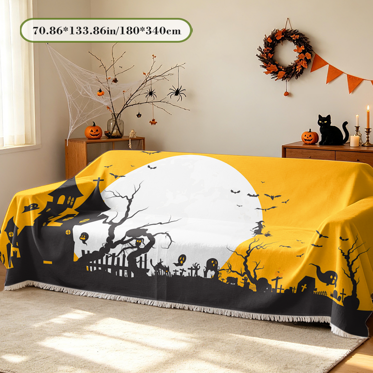 Ghost Family Halloween Sofa Cover Cute Spooky Boo Family Couch Slipcover