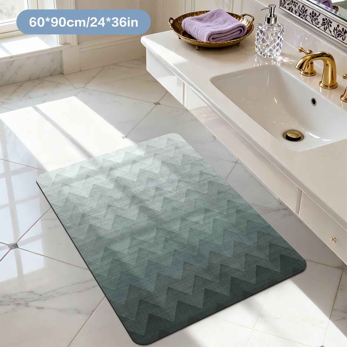 Non Slip Bath Mat Rubber Backing Grip Safety Bathroom Floor Mat