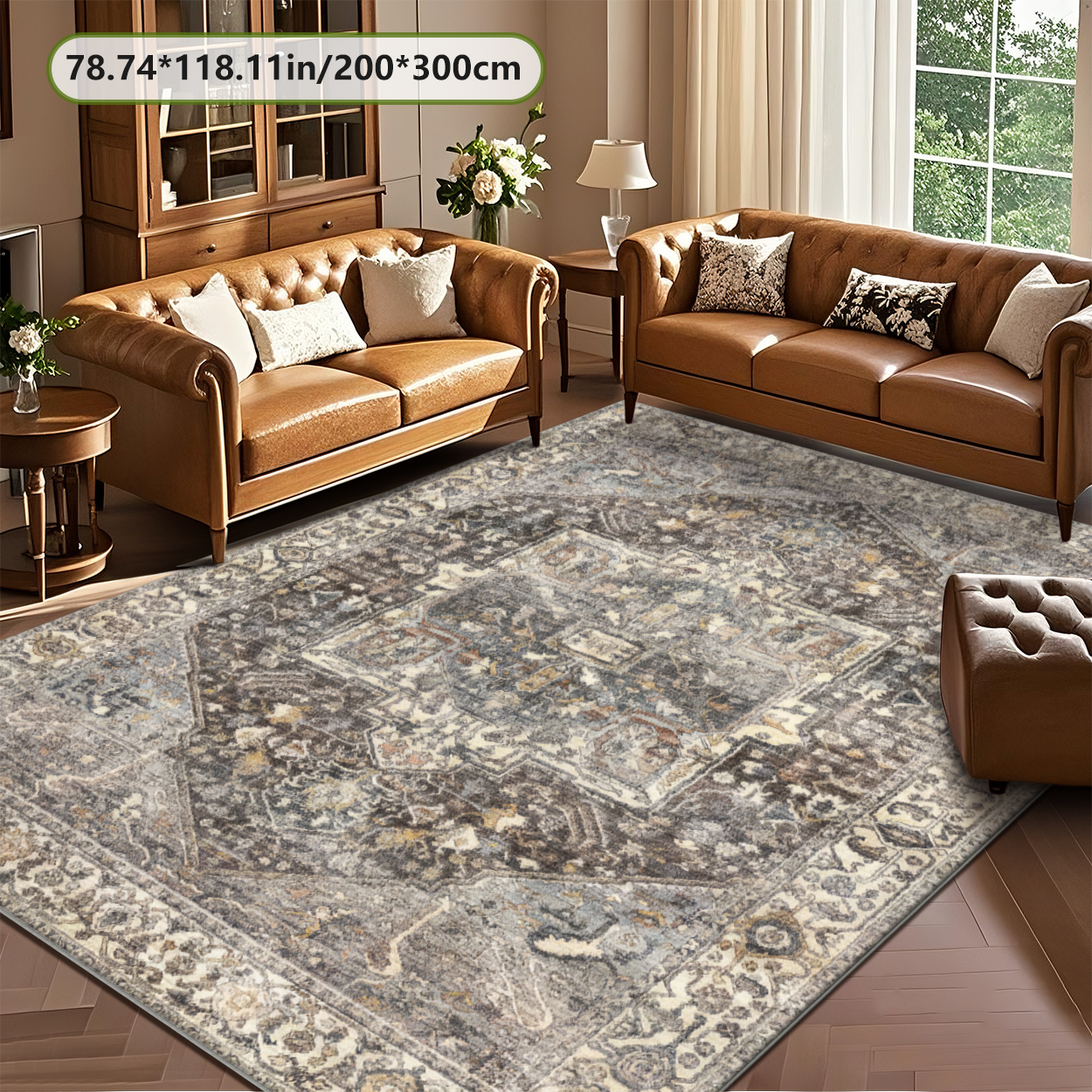 Living Room Rug Pet Safe Low Pile Decor Carpet