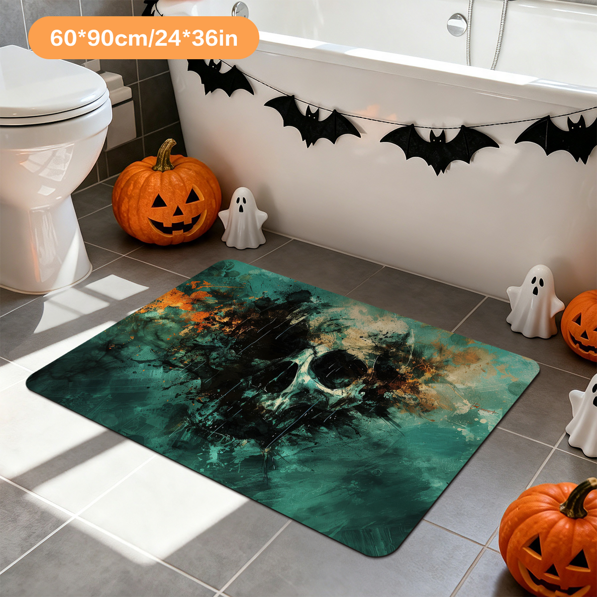 Halloween Bathroom Rug for Spooky Home Decor	Refresh your bathroom with this festive