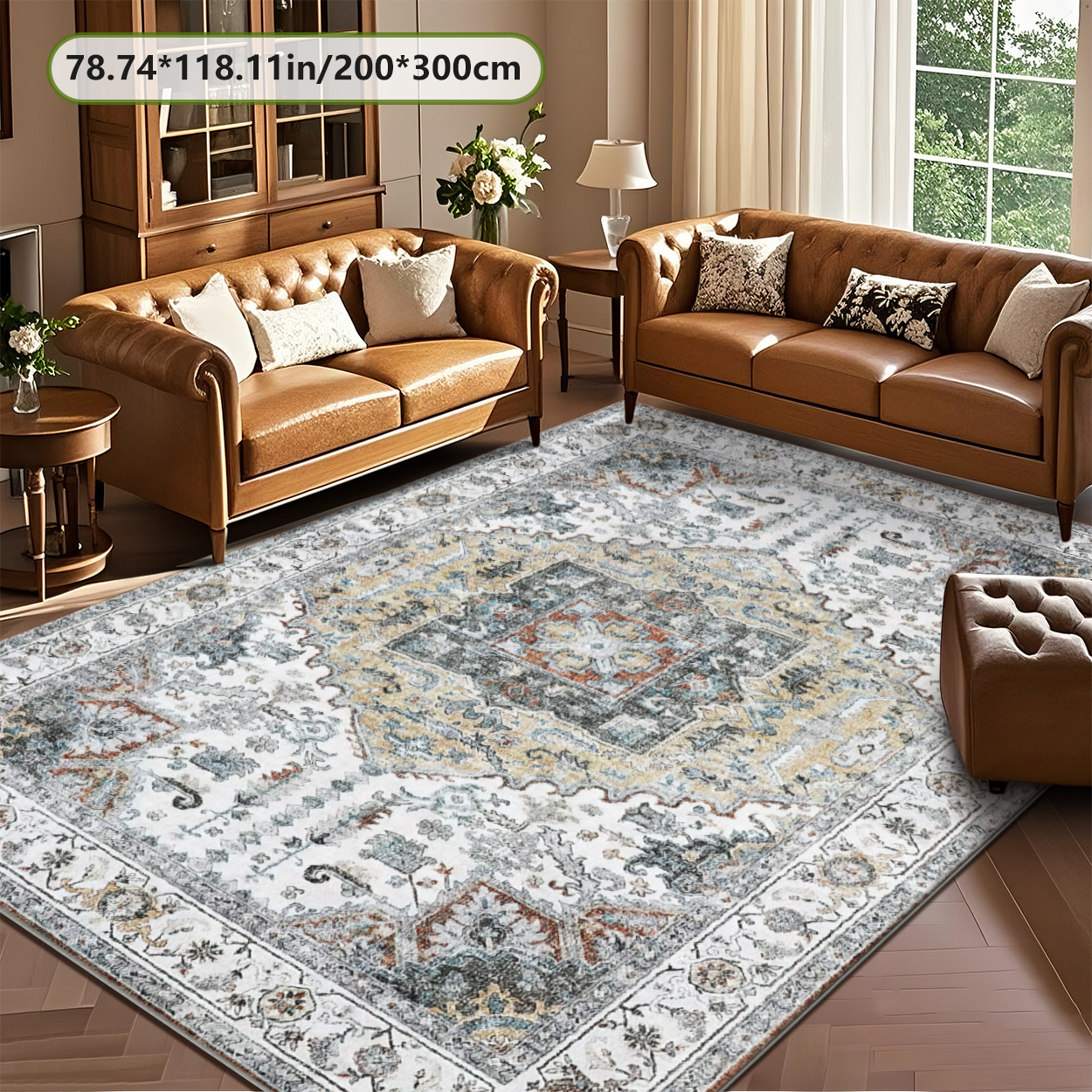Persian Vintage Living Room Rug Traditional Carpet