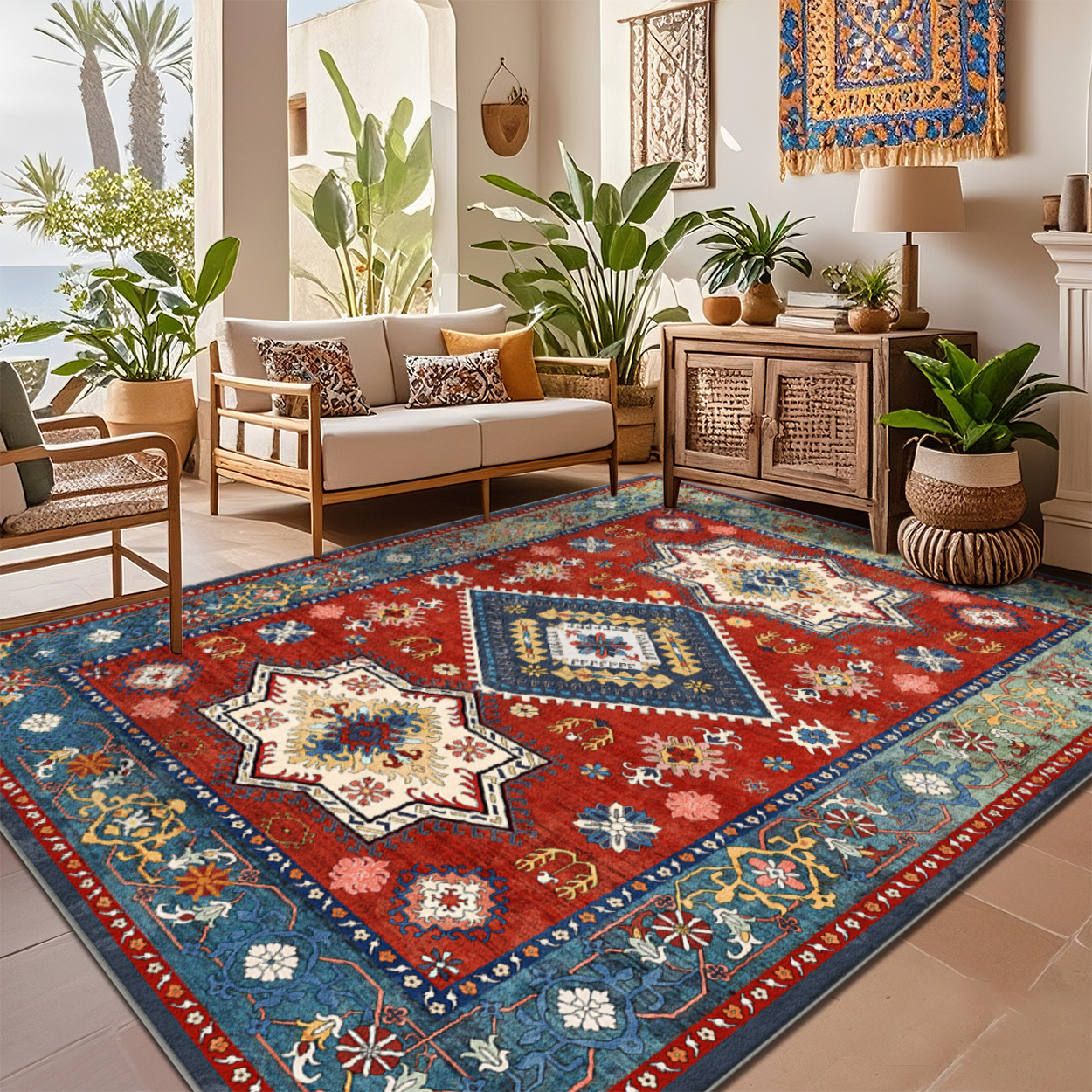 Persian Rug Stain Resistant Bedroom Carpet