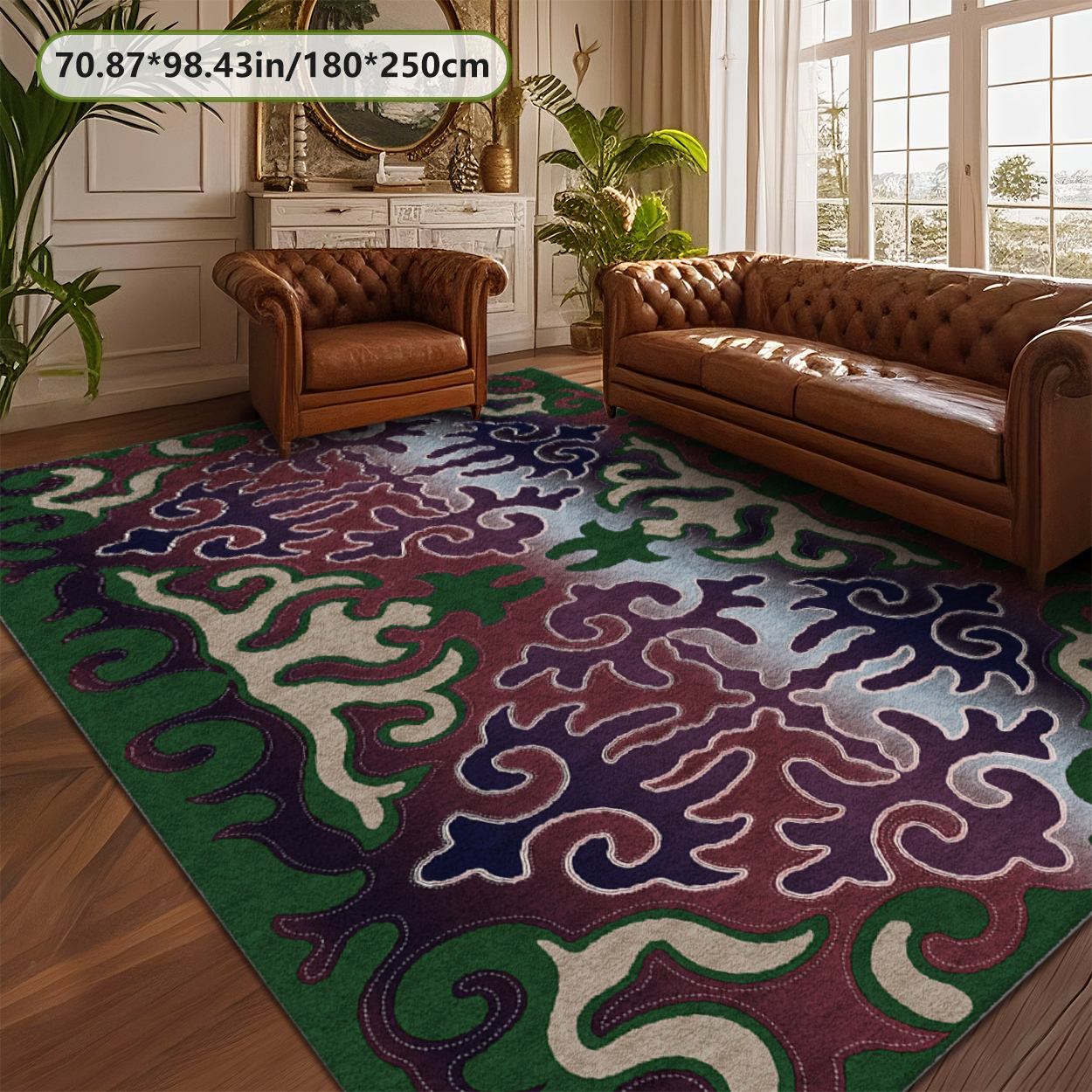 Living Room Rug Farmhouse Style Non Slip Carpet