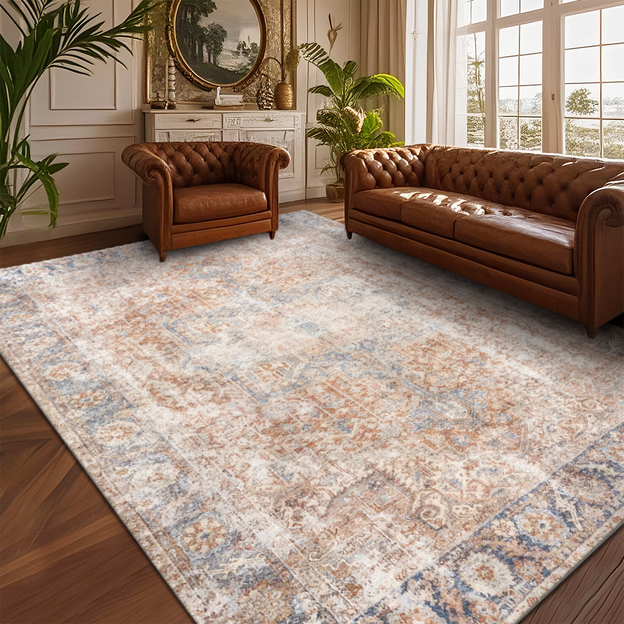 Hypoallergenic Anti-Microbial Living Room Rug Soft Microfiber Sofa Carpet