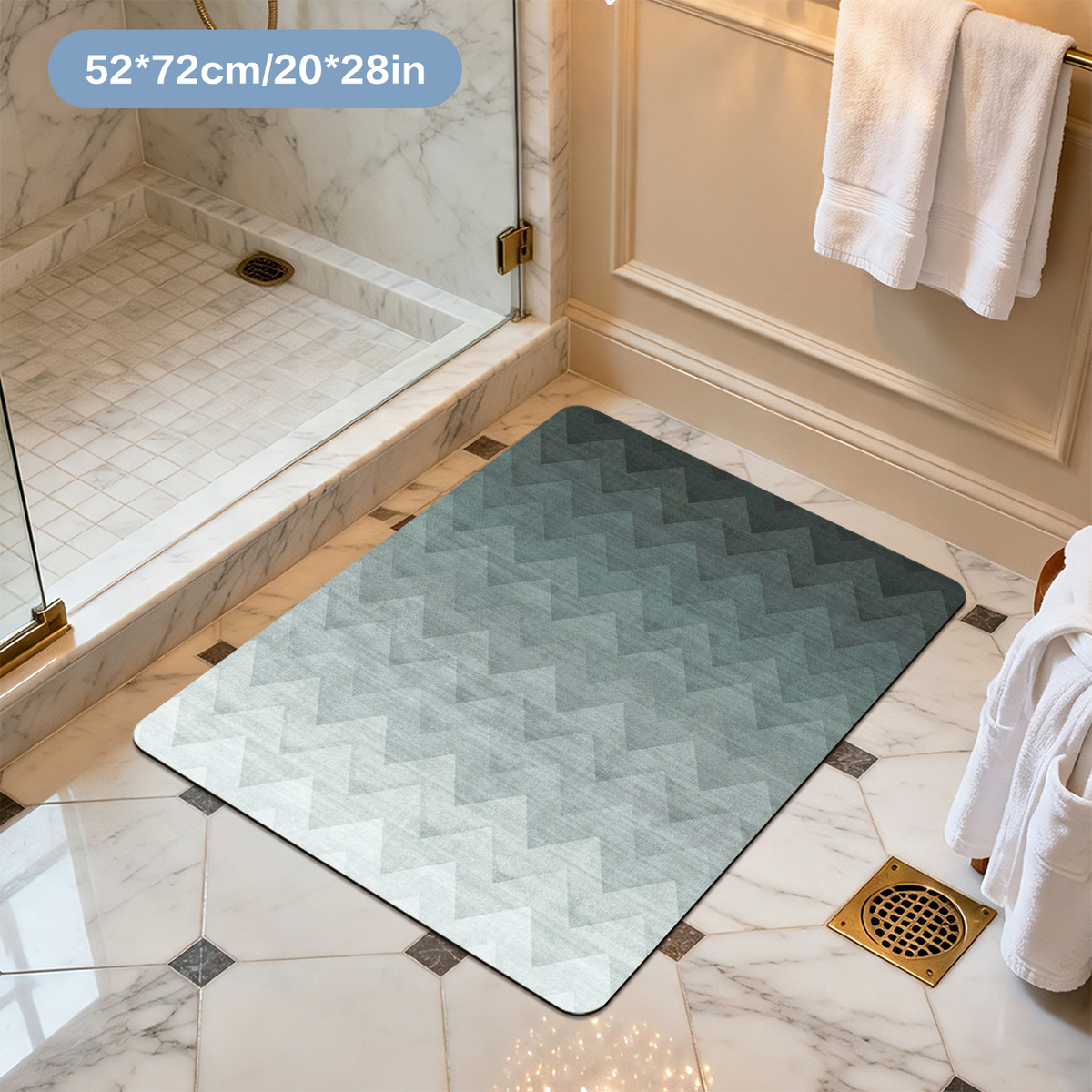 Non Slip Bath Mat Rubber Backing Grip Safety Bathroom Floor Mat
