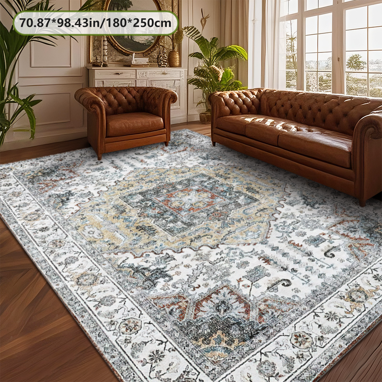 Persian Vintage Living Room Rug Traditional Carpet