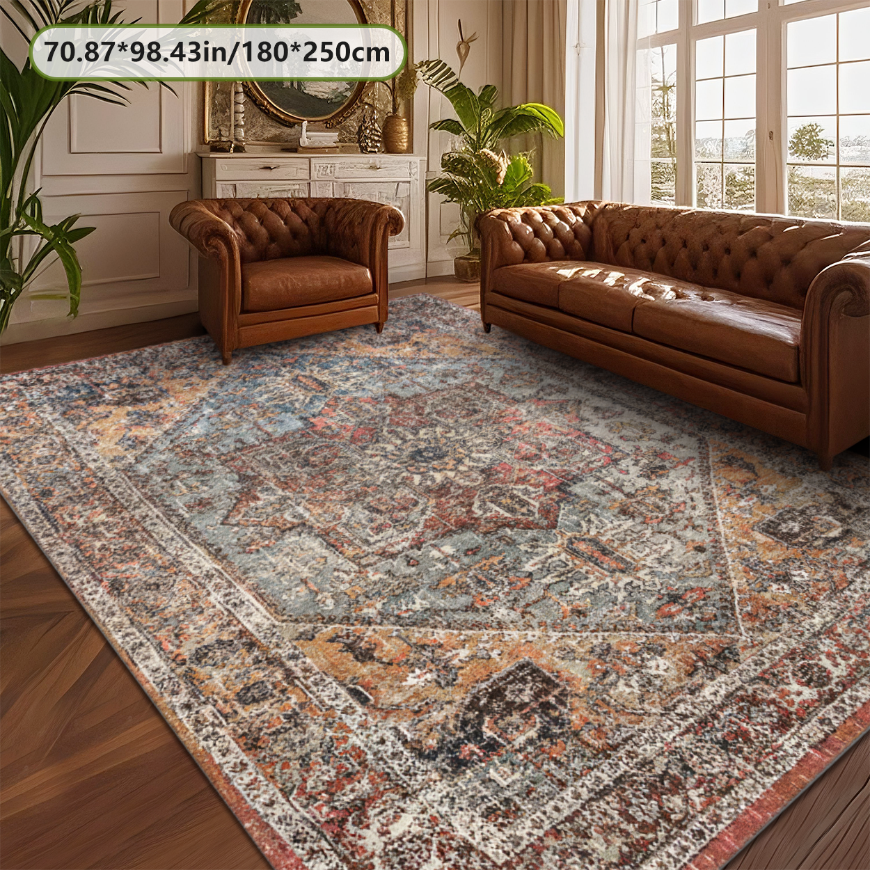 Grey Border Living Room Rug Elegant Indoor Floor Carpet