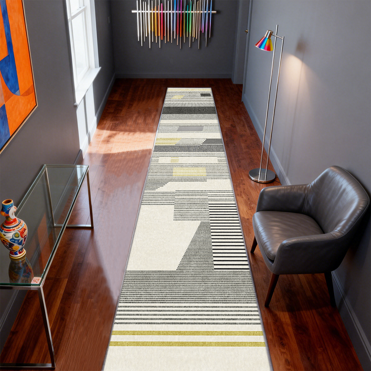Non Slip Hallway Runner Rug Low Pile Entryway Carpet