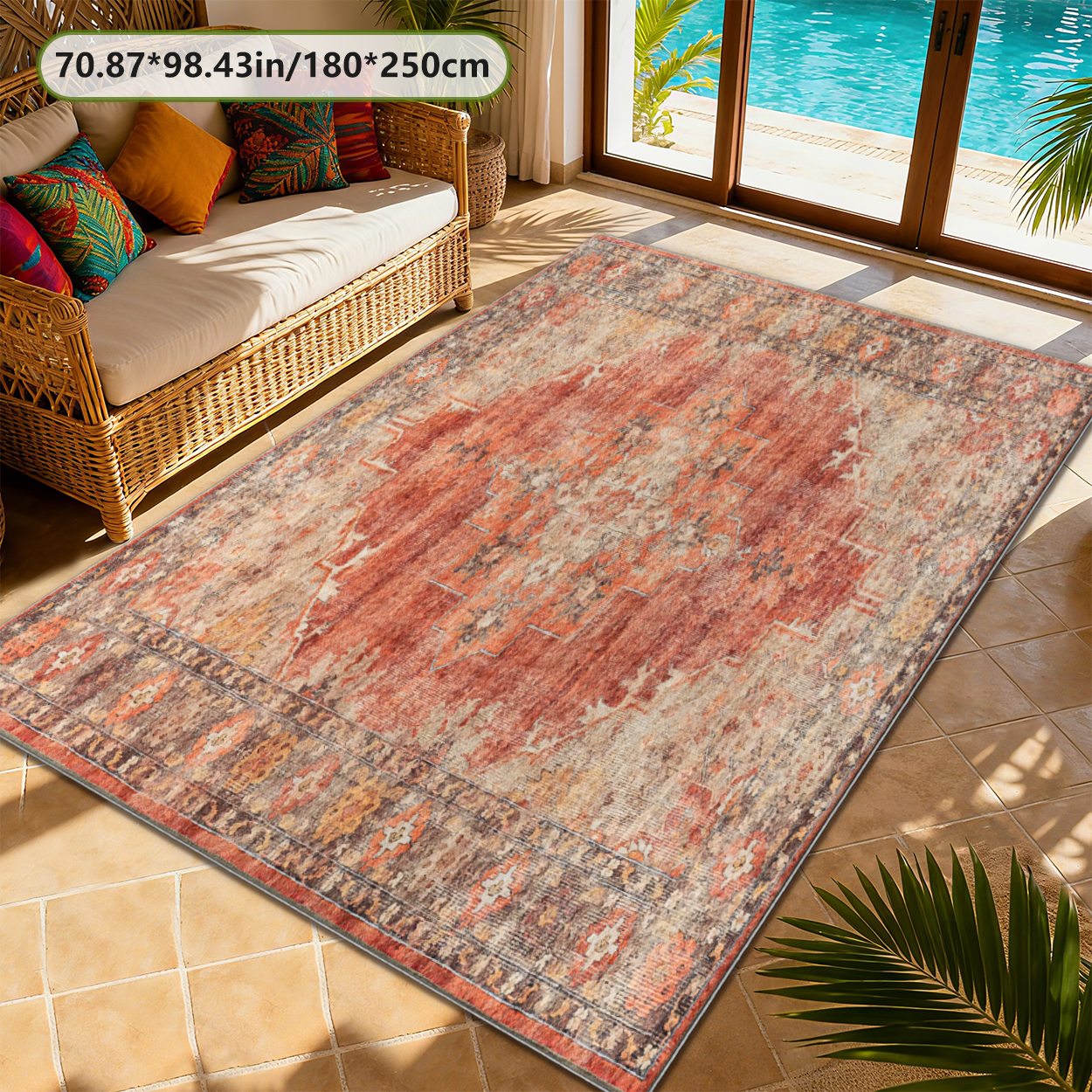 Abstract Modern Art Living Room Rug Color Block Non Shed Indoor Floor Carpet
