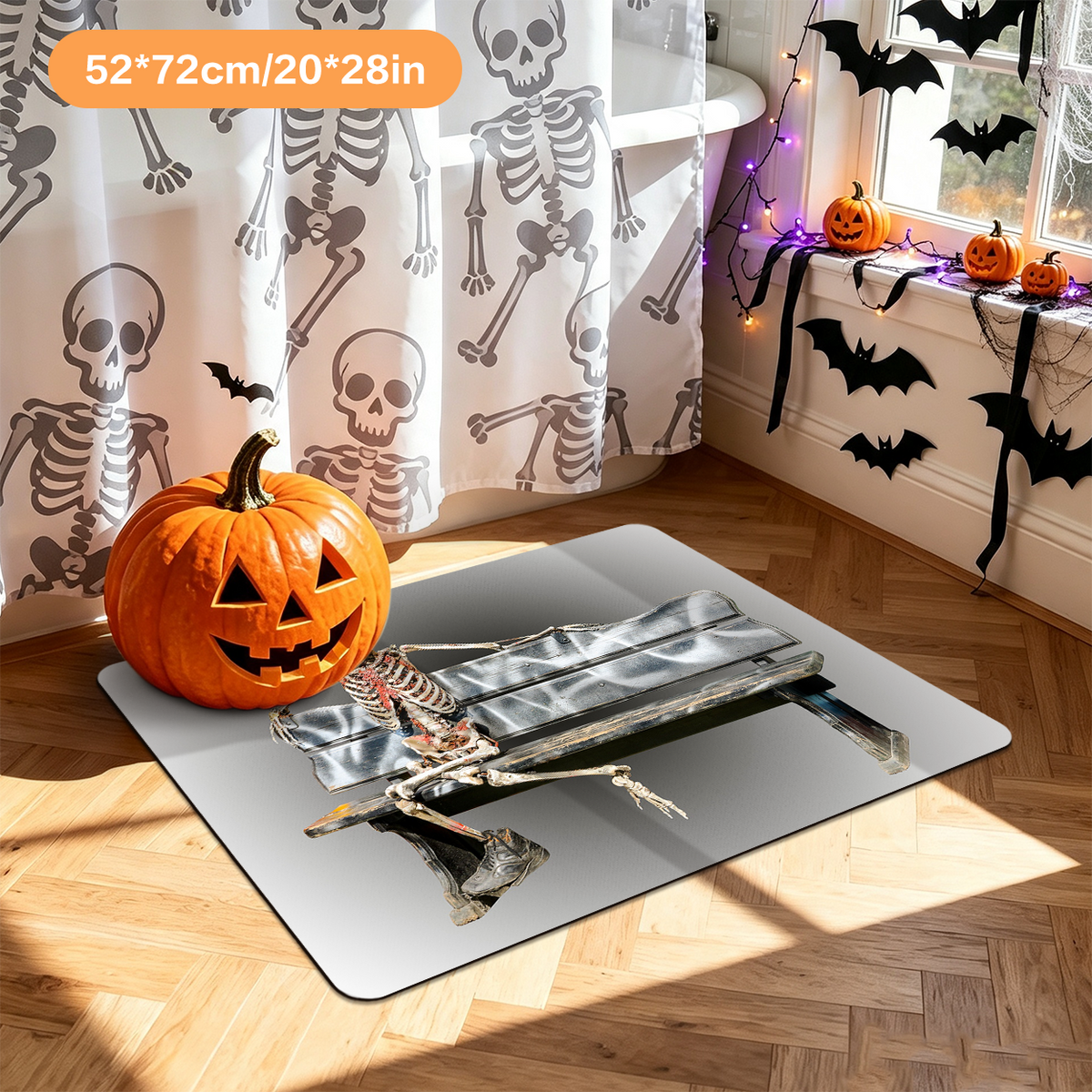 Vintage Halloween Style Absorbent Bath Mat