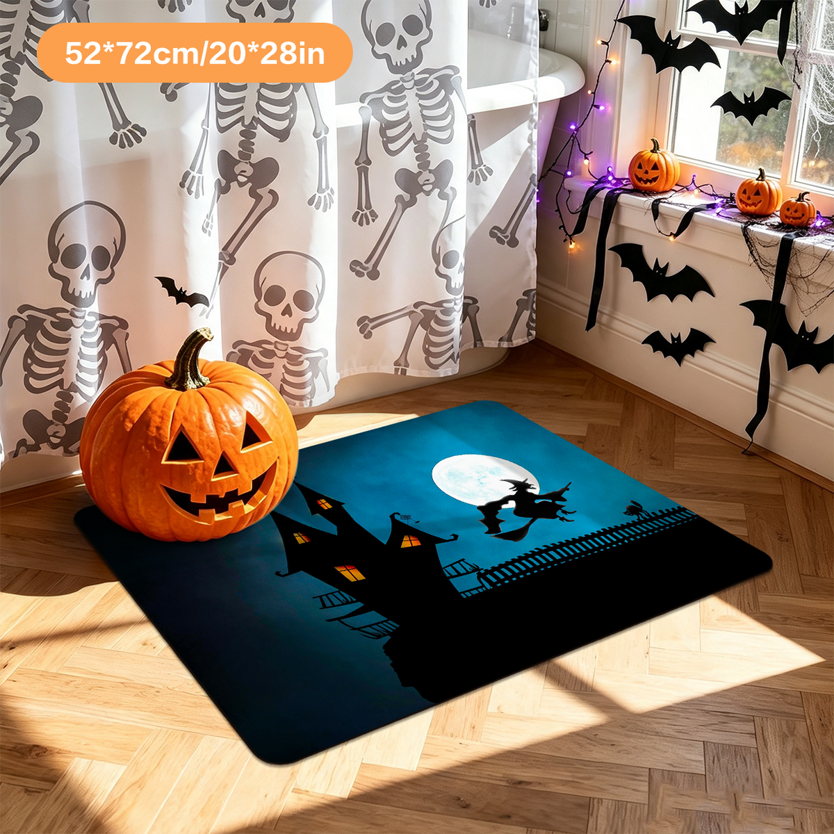 Creepy Witch Halloween Bathroom Rug Decor