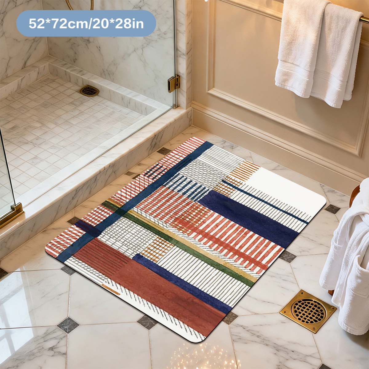 Super Absorbent Bath Mat Quick Dry Microfiber Bathroom Floor Mat