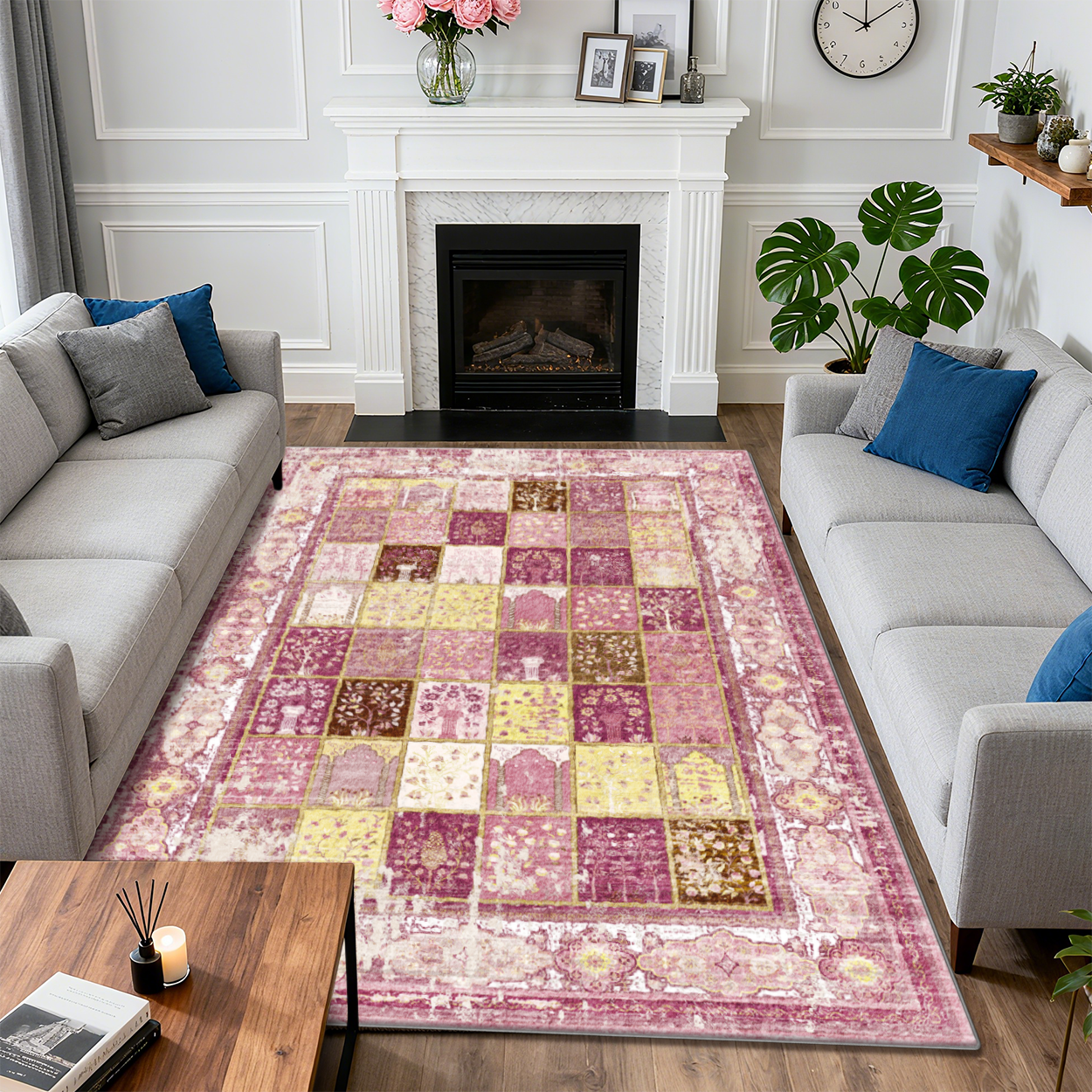 Modern Living Room Rug Non Shed Easy Clean Floor Carpet