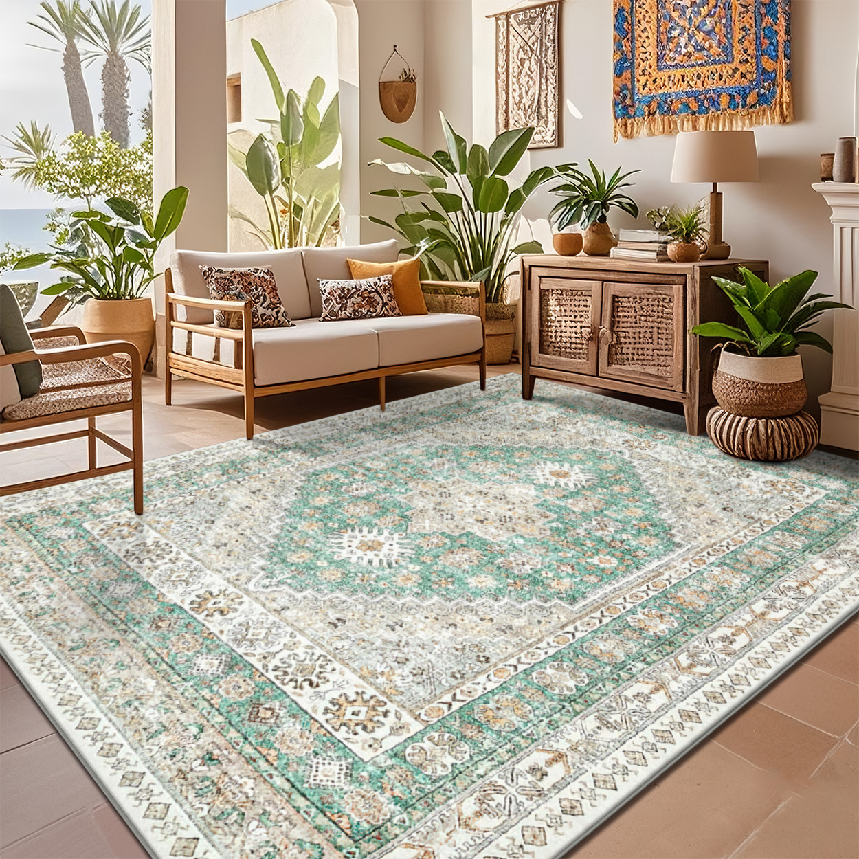 Dust Mite Resistant High Density Polyester Living Room Rug